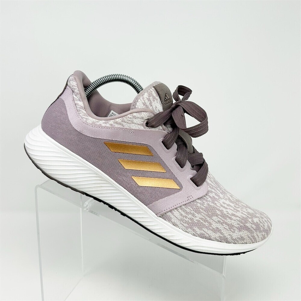 adidas Edge Lux 3 Women's Running Shoes Purple Mauve Gold Stripes Lace Up 11